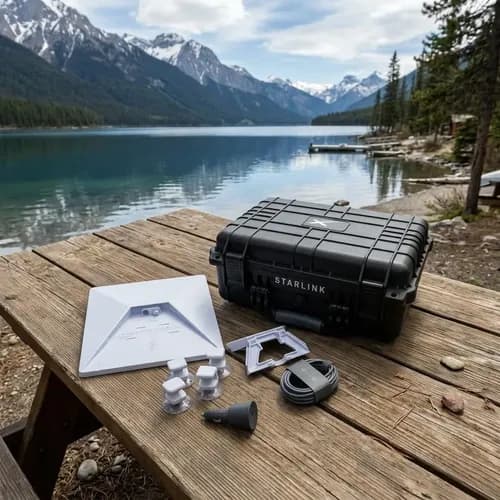 Kit Completo Starlink Mini Soportes Cable 12v Estuche Rígido - Miniatura 2