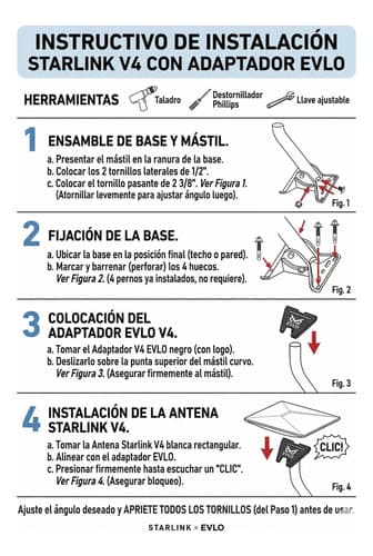 Caño Mensula Soporte Techo Pared Antena Starlink V4 Gen3 - Miniatura 2