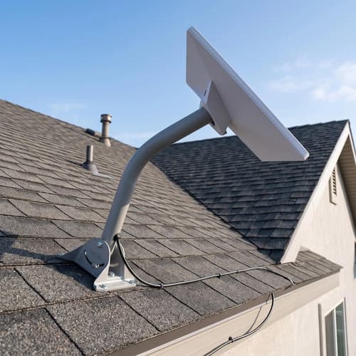Soporte Mastil Antena Starlink Mini Techo Y Mensula Pared Blanco/gris - Miniatura 4