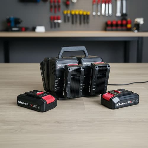 Cargador Cuadruple Fast Charger X4 Para Baterías Einhell - Miniatura 6